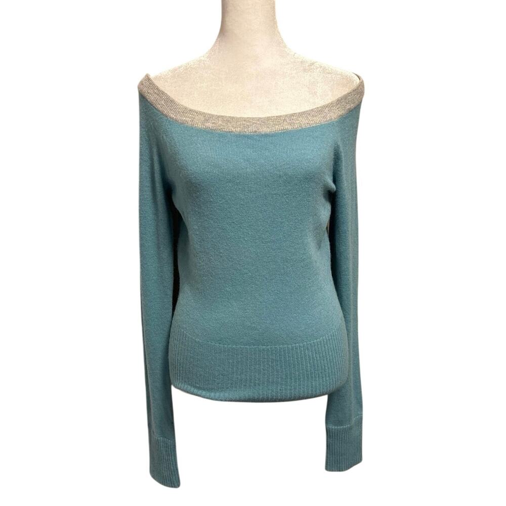 NEW Abercrombie & Fitch L Off Shoulder Sweater Y2K Wool Angora Cashmere Vintage